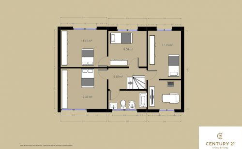 Maison 3 façades à vendre au centre du village Maison 3 façades à vendre au centre du village
